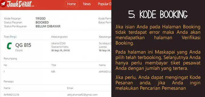 Kode Booking - JauhDekat